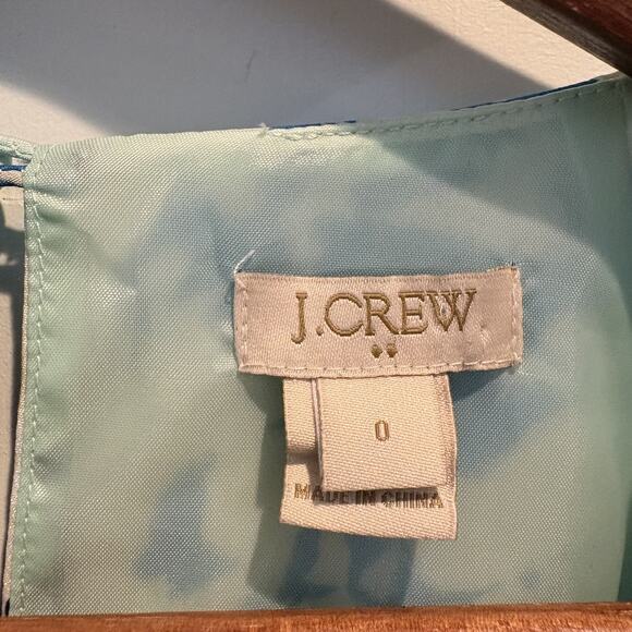 J Crew Dress Women 0 Blue Green Orange Floral Short Sleeve Lined Brunch Cocktail - Picture 2 of 11